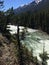 Bow river waterfalls from the eastern shore