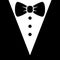 Bow Tie and Black Suit Icon. Vector