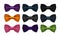 Bow tie collection. Bowtie, necktie symbol or icon. Vector illustration