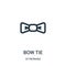 bow tie icon vector from st patricks collection. Thin line bow tie outline icon vector illustration. Linear symbol for use on web