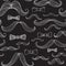 Bow Tie and Moustache Seamless Pattern. Vector illustration