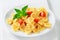 Bow tie pasta with cream sauce