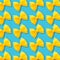 Bow tie pasta pattern on vibrant turquoise color background