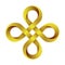 Bowen cross made of intertwined gold mobius stripe. Command key symbol