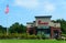 Bowie, Maryland, U.S - August 15, 202 -The building of Chick-Fil-A with an American flag