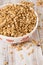 Bowl Of Almond Breakfast Granola Vertical Room For Text