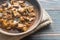 Bowl of aubergine with rogan josh sauce