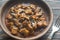 Bowl of aubergine with rogan josh sauce