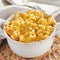 Bowl of baked macaroni and cheese