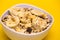 A bowl with banana, oats and cereal