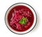 Bowl of beet root soup borsch