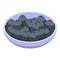 Bowl black olives icon, isometric style