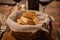 Bowl of bread at Tuscan restaurant