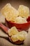 Bowl of brown rock sugar