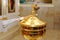 Bowl and brush for christening ceremony in orthodox church