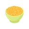 Bowl of bulgur gruel isolated. Healthy food for breakfast. Vector illustration