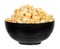 Bowl of buttery popcorn isolated