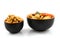Bowl with cashew nuts and japanese snack