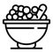 Bowl cereal flakes icon, outline style