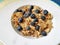 Bowl of cereal with fresh blueberries for a nutritional breakfast