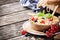 Bowl with cereals and fresh berries