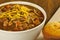 Bowl of Chili with Cornbread