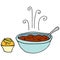 Bowl of chili and cornbread muffin