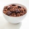 Bowl of chocolate muesli.