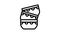 bowl clay crockery line icon animation