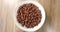 Bowl of cocoa cereal puffs