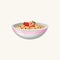 Bowl of corn flakes rings with milk and strawberry. Delicious food. Appetizing breakfast. Fast food. Good morning