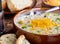 Bowl of Creamy Broccoli Cheddar Cheese Soup