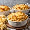 Bowl of creamy and cheesy baked macaroni and cheese