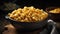 A bowl of creamy cheesy macaroni and cheese created with Generative AI