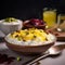 A bowl of creamy rice pudding with saffron