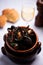 A bowl of delicious moules mariniere for lunch in a seafood rest