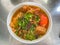 Bowl of delicious Vietnamese crab rice noodle - Bun Rieu