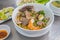 Bowl of delicious Vietnamese shrimp and pork mixed noodle