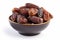 Bowl dried dates pile. Generate Ai