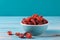 Bowl dried strawberries. Generate Ai