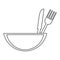 bowl with eating utensils icon