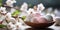 A bowl filled with easter eggs sitting on top of a wooden table