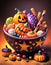 Bowl filled with Halloween candy