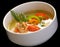 Bowl with fish soup, Close up