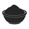 Bowl flour vector icon.Black vector icon isolated on white background bowl flour.