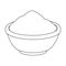 Bowl flour vector icon.Outline vector icon isolated on white background bowl flour.