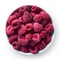 Bowl of freeze dried raspberries