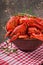 Bowl of fresh boiled crawfish