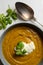 Bowl of fresh homemade sweet potato soup