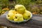 Bowl of fresh picked quince